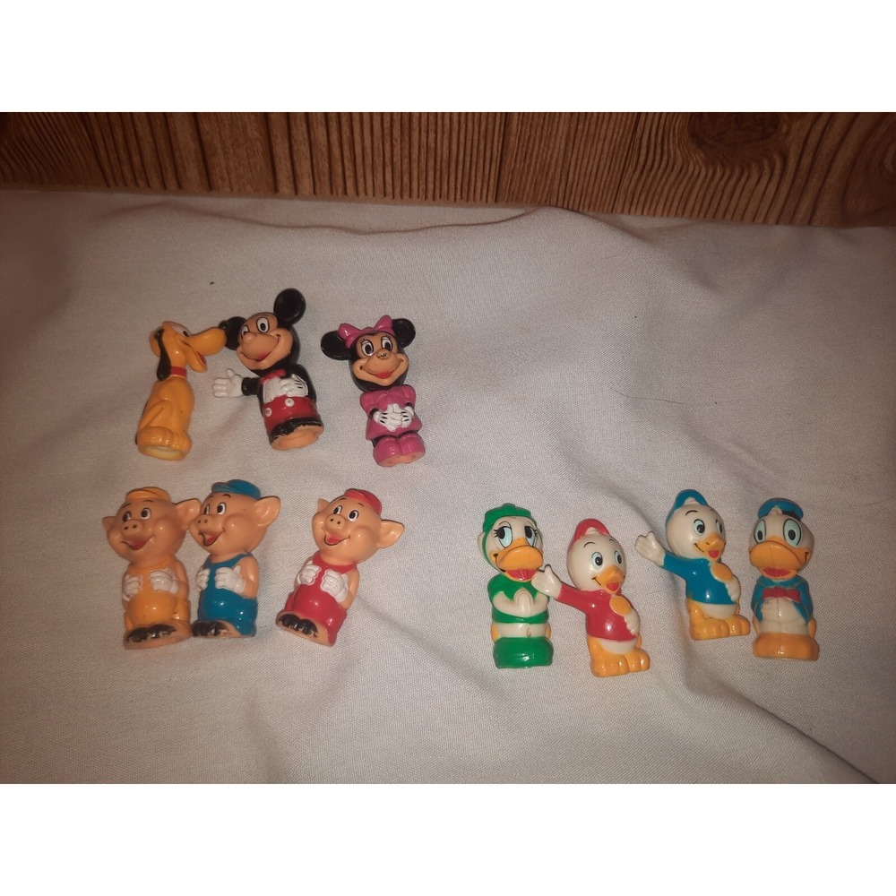 10x Vintage Disneyland Playmates Figures Mickey Minnie Goofy Donald Duck 3 Pigs